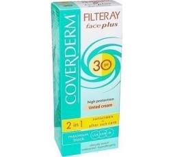 Coverderm Filteray Face Plus 2 in 1 Tinted Soft Brown Normal Skin SPF30 50ml