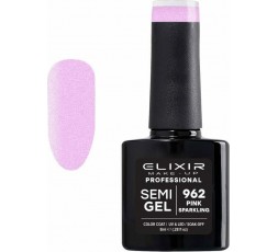 Elixir Semigel Ημιμόμινο Βερνίκι 962 Pink Sparkling 8ml