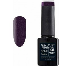 Elixir Semigel Ημιμόμινο Βερνίκι 659 Metallic Purple 5ml