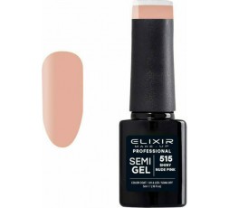 Elixir Semigel Ημιμόμινο Βερνίκι 515 Shiny Nude Pink 5ml
