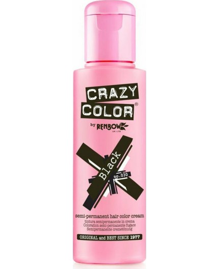Crazy Color Ημιμόνιμη Κρέμα-Βαφή Μαλλιών 30 Black 100ml