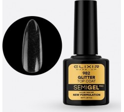 Elixir Semigel Ημιμόμινο Βερνίκι 982 Glitter Top Coat 8ml