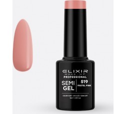 Elixir Semigel Ημιμόμινο Βερνίκι 519 Pastel Pink 5ml