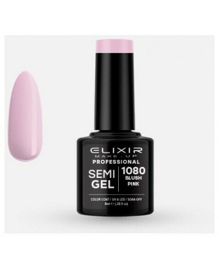 Elixir Semigel Ημιμόμινο Βερνίκι 1080 Blush Pink 8ml