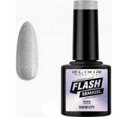 Elixir Flash Semigel Ημιμόμινο Βερνίκι 1111 Silver City 8ml
