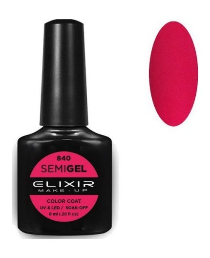 Elixir Semigel Ημιμόνιμο βερνίκι - 840 (Raspberry Pink) 8ml