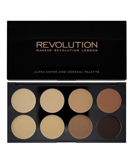 Makeup Revolution Ultra Cover and Conceal Palette - Medium Dark 10gr